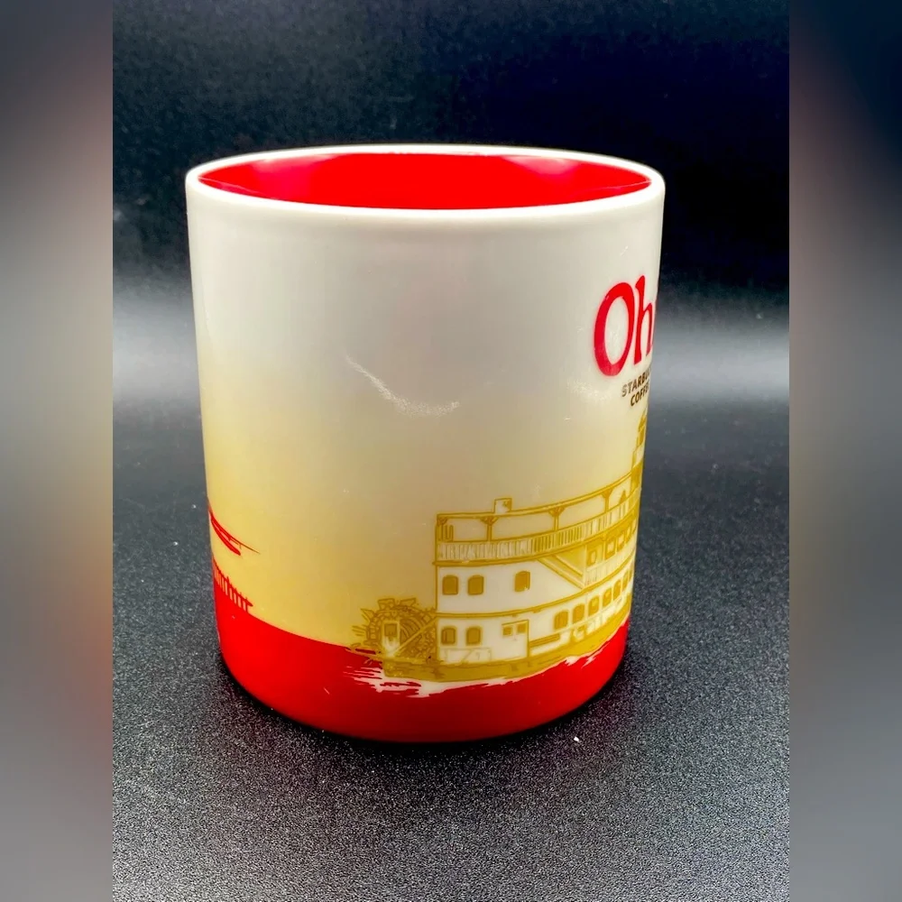 Starbucks Coffee OHIO 2009 Collector Series 16 oz Steamboat Mug Red White